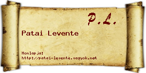 Patai Levente névjegykártya